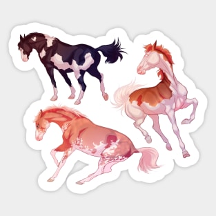 Three Horses Sticker